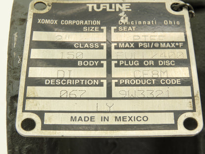 Xomox Tufline 067 Plug Valve 2" Flanged Class 150 Ductile Iron