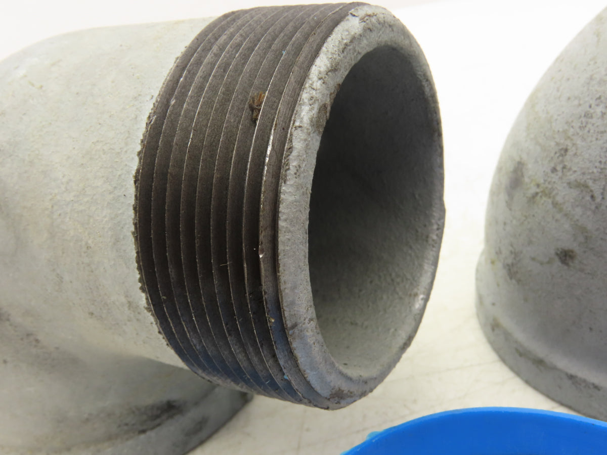 3"x 3" NPT 90° Deg Street Elbow Galvanized Malleable Iron Fitting Lot of 2
