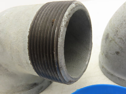 3"x 3" NPT 90° Deg Street Elbow Galvanized Malleable Iron Fitting Lot of 2