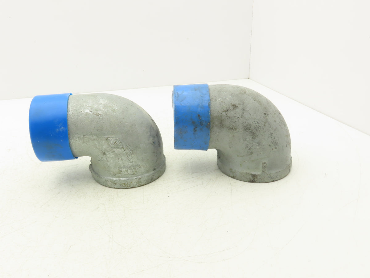 3"x 3" NPT 90° Deg Street Elbow Galvanized Malleable Iron Fitting Lot of 2