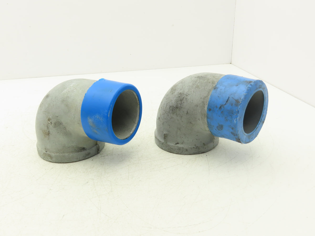 3"x 3" NPT 90° Deg Street Elbow Galvanized Malleable Iron Fitting Lot of 2