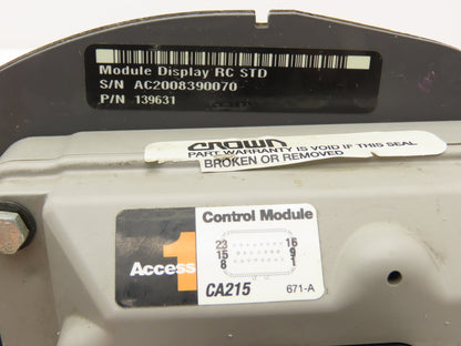 Crown Stand On Forklift Dash Display Module With Bracket & Key Off RC 5500