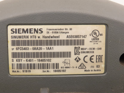Siemens 6FC5 403-0AA20-1AA1 SINUMERIK HT 8 Handheld Terminal with Hand Wheel