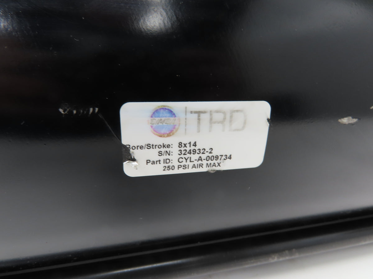 Bimba TRD CYL-A-009734 Pneumatic Air Cylinder 8" Bore 14" Stroke 250psi 4-Port