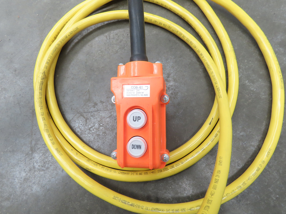 CM Lodestar Model RRS 2 Ton 4000lb Electric Chain Hoist 22' Lift 16 FPM 3PH 480V