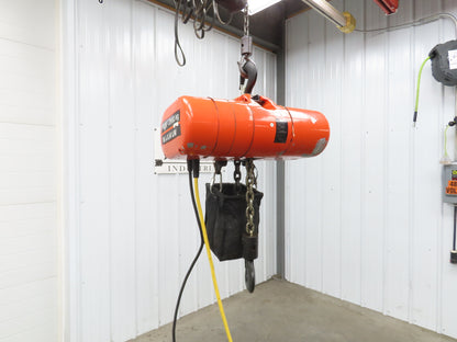 CM Lodestar Model RRS 2 Ton 4000lb Electric Chain Hoist 22' Lift 16 FPM 3PH 480V