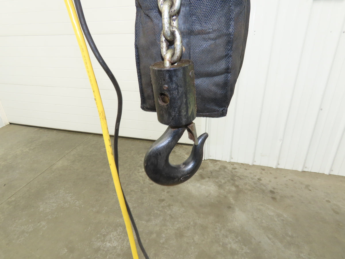 CM Lodestar Model RRS 2 Ton 4000lb Electric Chain Hoist 22' Lift 16 FPM 3PH 480V