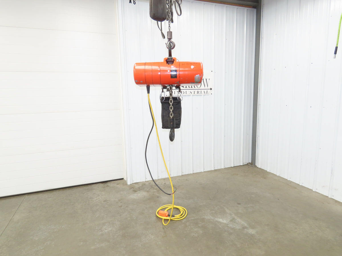 CM Lodestar Model RRS 2 Ton 4000lb Electric Chain Hoist 22' Lift 16 FPM 3PH 480V