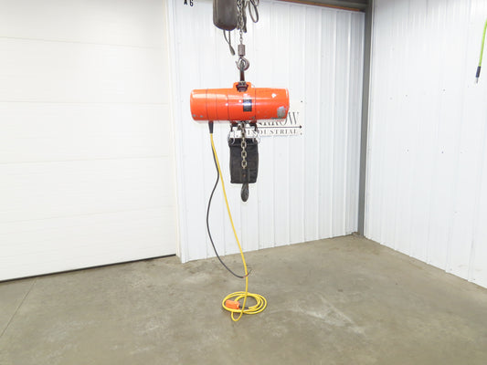 CM Lodestar Model RRS 2 Ton 4000lb Electric Chain Hoist 22' Lift 16 FPM 3PH 480V