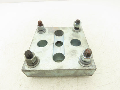 Cylinder End Plate Attachment Bracket 4-Bolt Mount 5-1/2" Square Heavy Duty