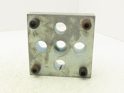 Cylinder End Plate Attachment Bracket 4-Bolt Mount 5-1/2" Square Heavy Duty