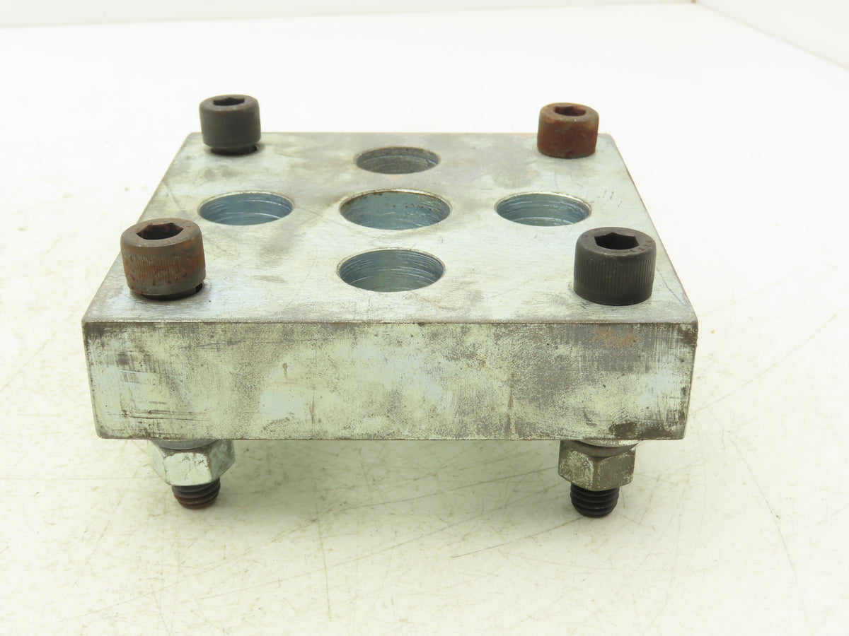Cylinder End Plate Attachment Bracket 4-Bolt Mount 5-1/2" Square Heavy Duty