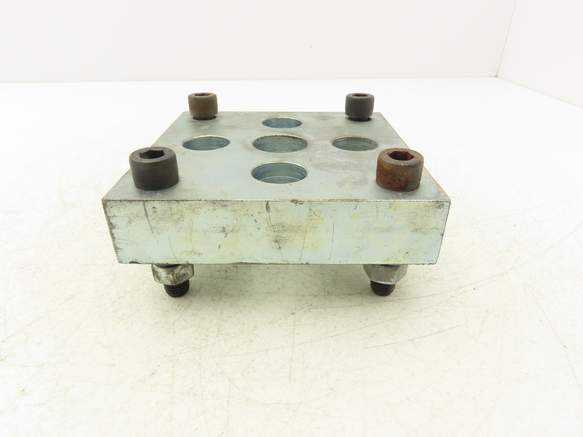 Cylinder End Plate Attachment Bracket 4-Bolt Mount 5-1/2" Square Heavy Duty