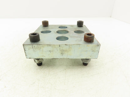 Cylinder End Plate Attachment Bracket 4-Bolt Mount 5-1/2" Square Heavy Duty
