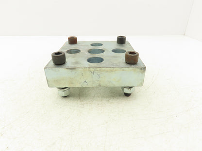 Cylinder End Plate Attachment Bracket 4-Bolt Mount 5-1/2" Square Heavy Duty