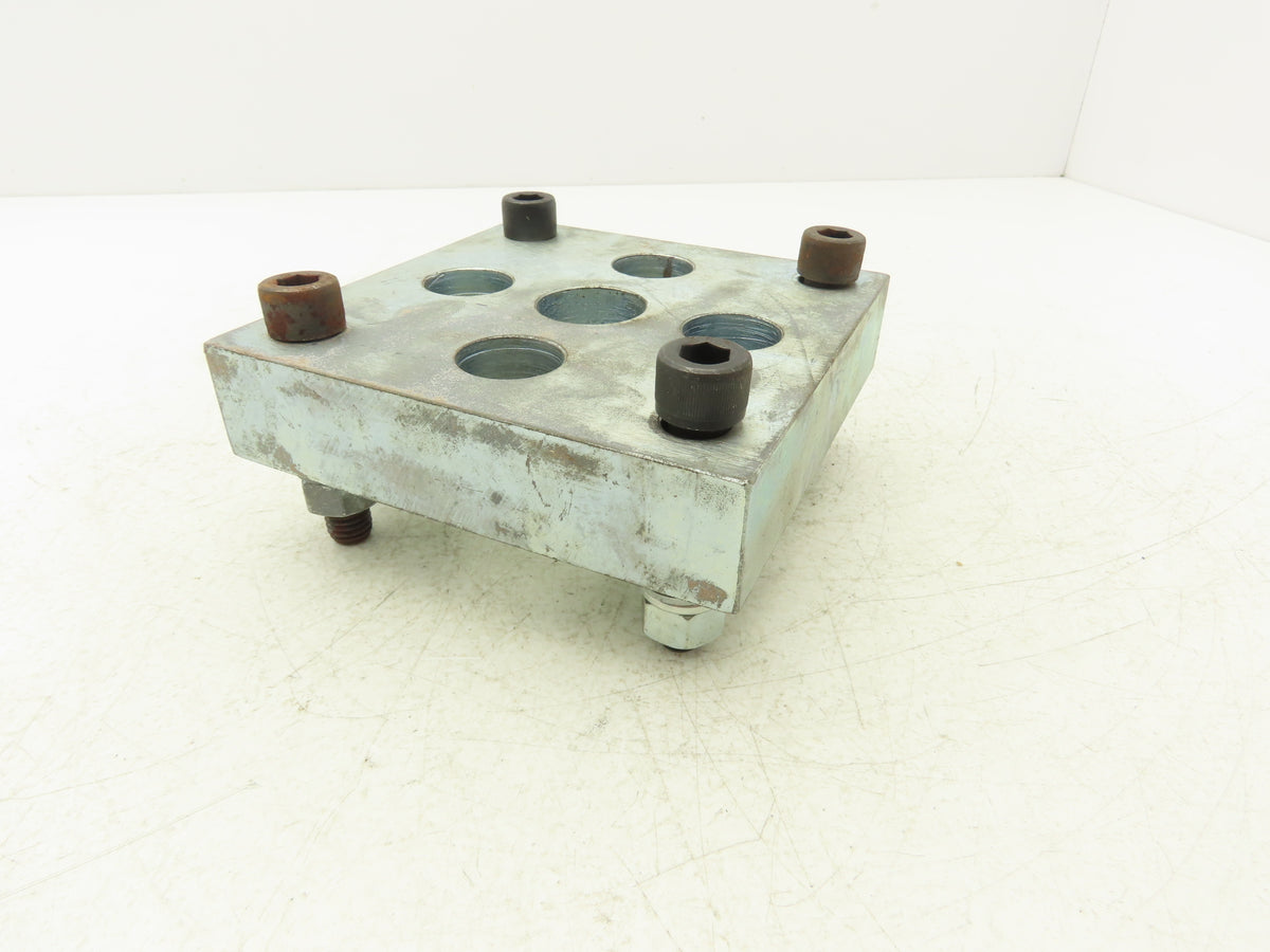 Cylinder End Plate Attachment Bracket 4-Bolt Mount 5-1/2" Square Heavy Duty