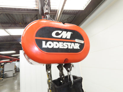 CM Lodestar Model RRS 2 Ton 4000lb Electric Chain Hoist 22' Lift 16 FPM 3PH 480V