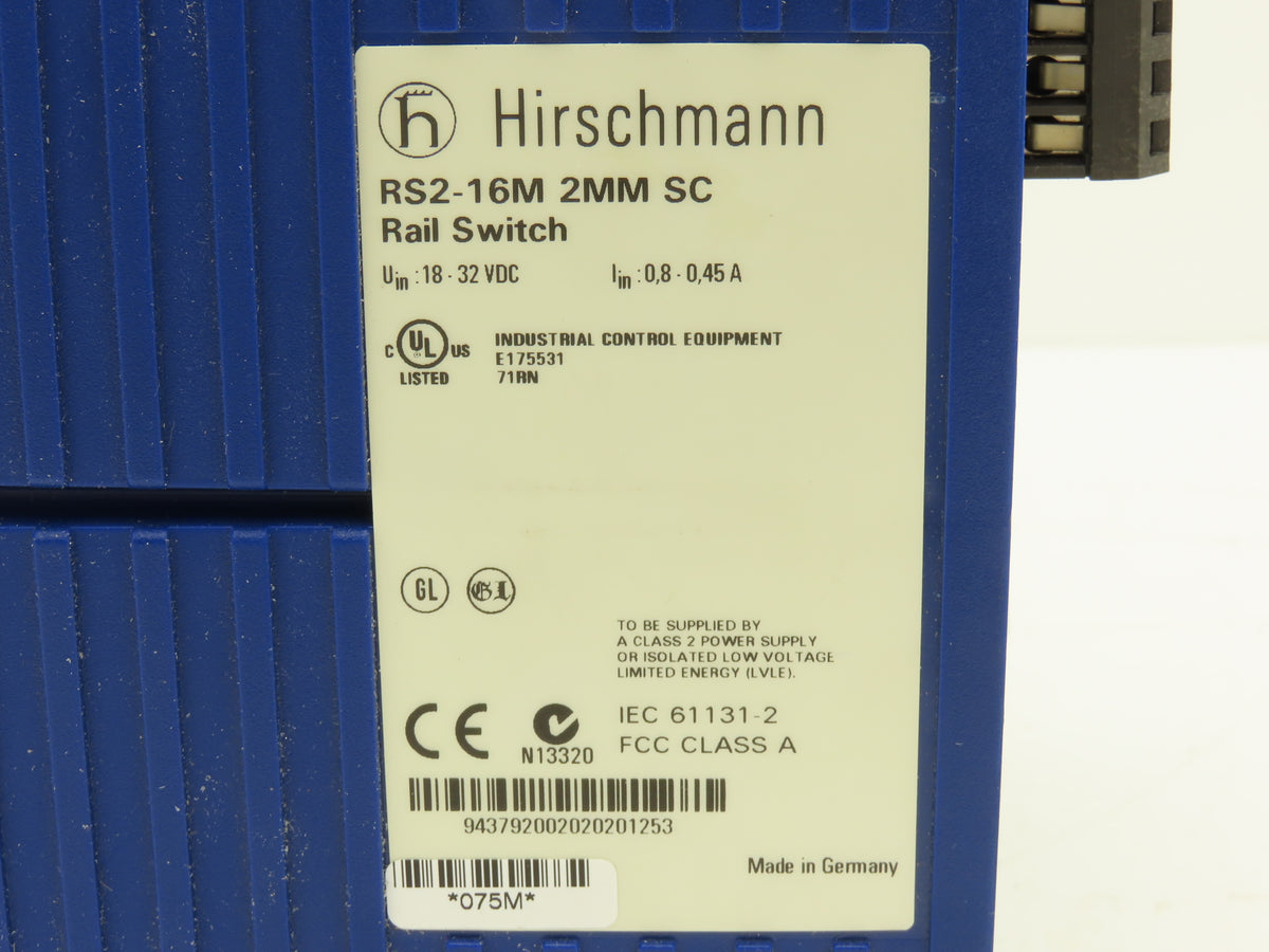 Hirschmann RS2-16M 2MM SC Managed Ethernet Switch 14 x 10/100  +2 100/Base Fiber