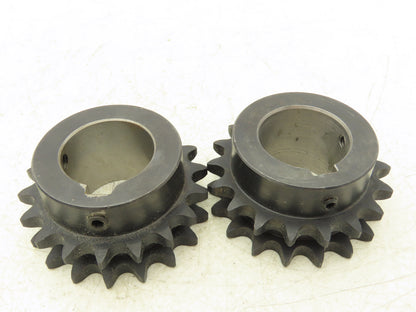 Tsubaki HD40B18 Double Strand #40 Roller Chain Sprocket 18T 1-7/16"Bore Lot of 2