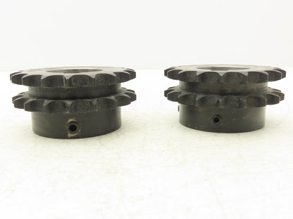Tsubaki HD40B18 Double Strand #40 Roller Chain Sprocket 18T 1-7/16"Bore Lot of 2