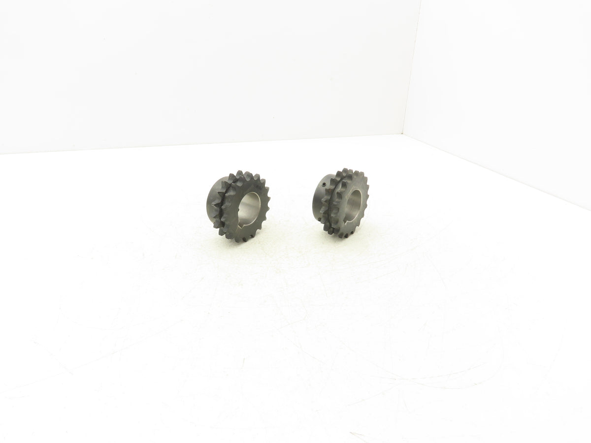 Tsubaki HD40B18 Double Strand #40 Roller Chain Sprocket 18T 1-7/16"Bore Lot of 2