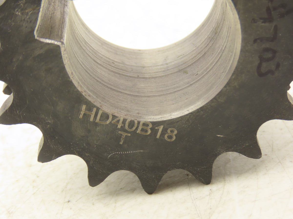 Tsubaki HD40B18 Double Strand #40 Roller Chain Sprocket 18T 1-7/16"Bore Lot of 2