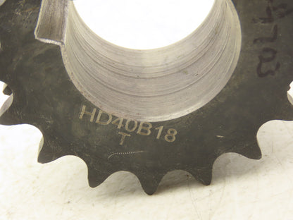 Tsubaki HD40B18 Double Strand #40 Roller Chain Sprocket 18T 1-7/16"Bore Lot of 2