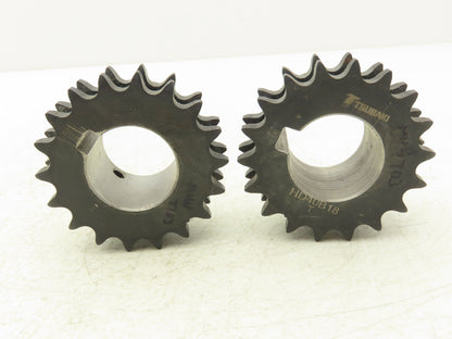 Tsubaki HD40B18 Double Strand #40 Roller Chain Sprocket 18T 1-7/16"Bore Lot of 2