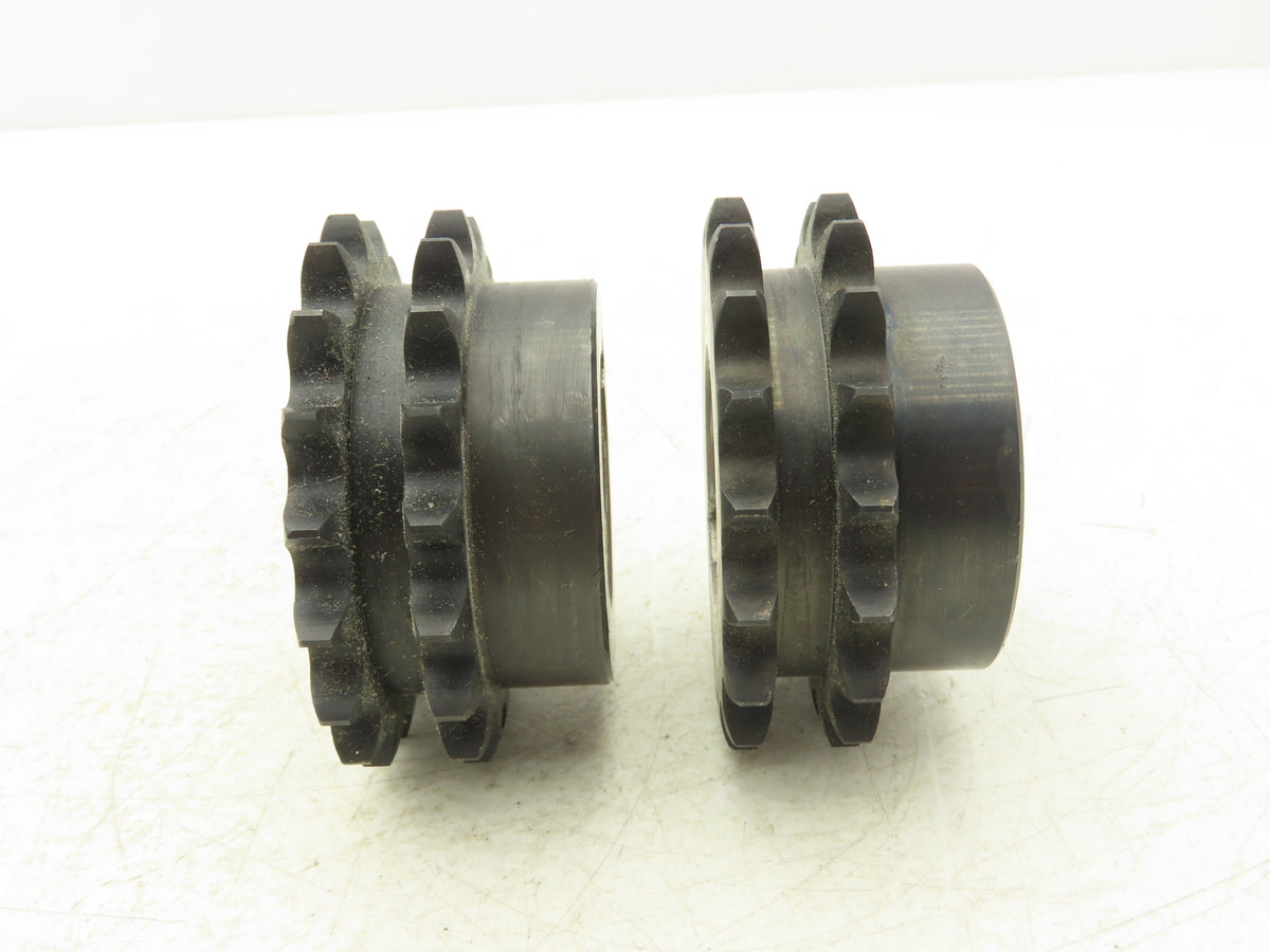 Tsubaki HD40B18 Double Strand #40 Roller Chain Sprocket 18T 1-7/16"Bore Lot of 2