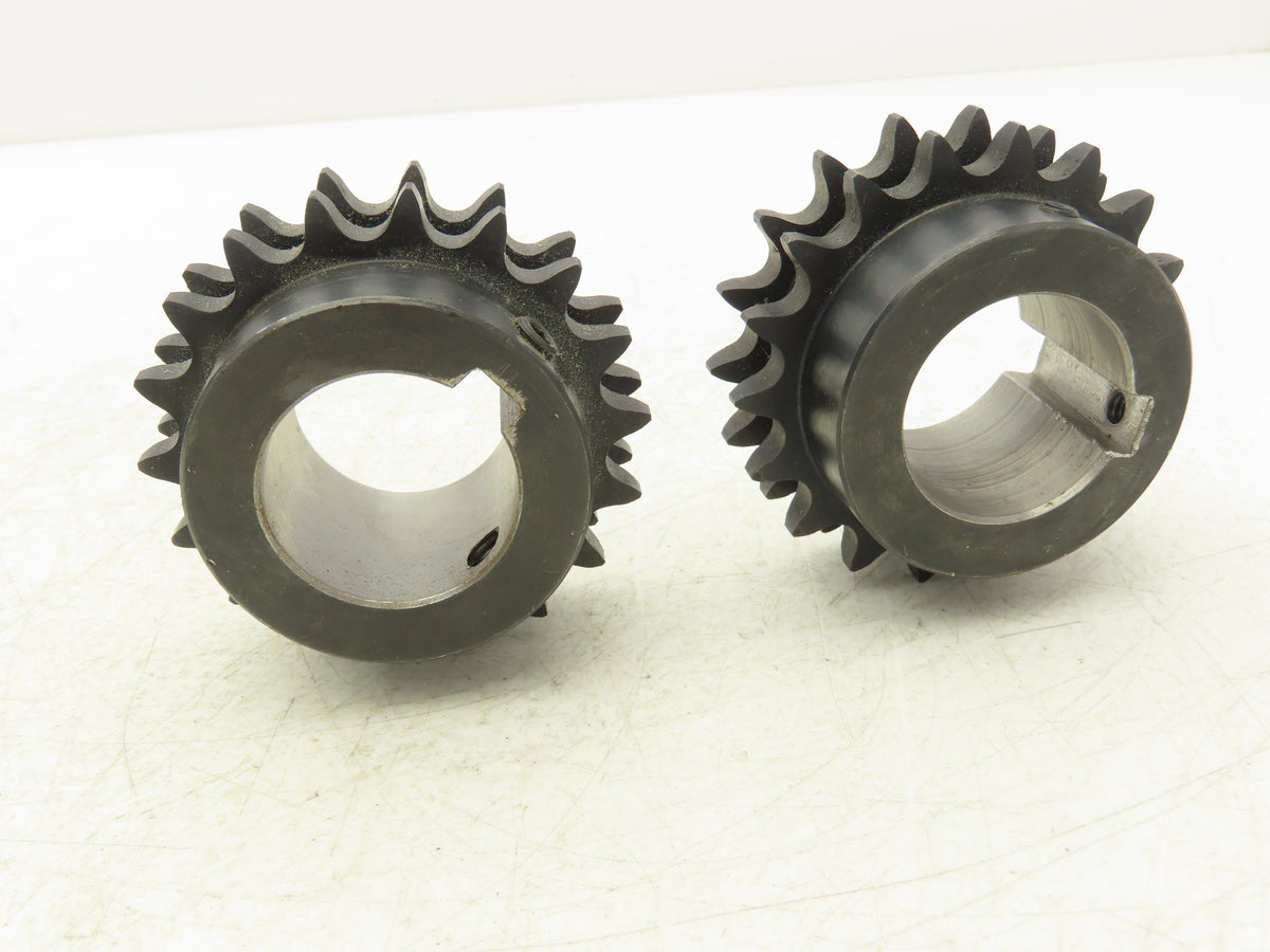 Tsubaki HD40B18 Double Strand #40 Roller Chain Sprocket 18T 1-7/16"Bore Lot of 2