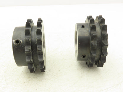 Tsubaki HD40B18 Double Strand #40 Roller Chain Sprocket 18T 1-7/16"Bore Lot of 2