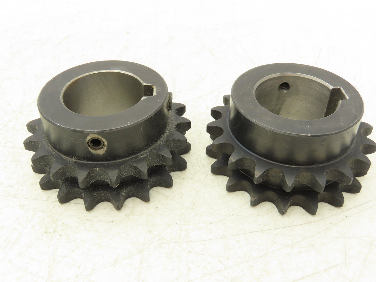 Tsubaki HD40B18 Double Strand #40 Roller Chain Sprocket 18T 1-7/16"Bore Lot of 2