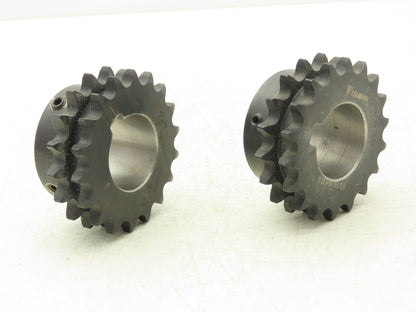 Tsubaki HD40B18 Double Strand #40 Roller Chain Sprocket 18T 1-7/16"Bore Lot of 2