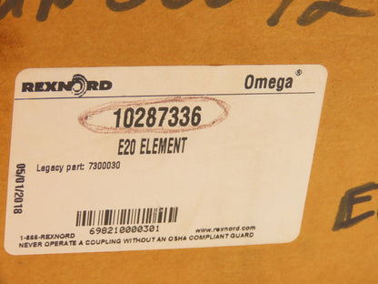 Rexnord Omega E20 Coupling Element Urethane Orange 7.25"OD 10287336