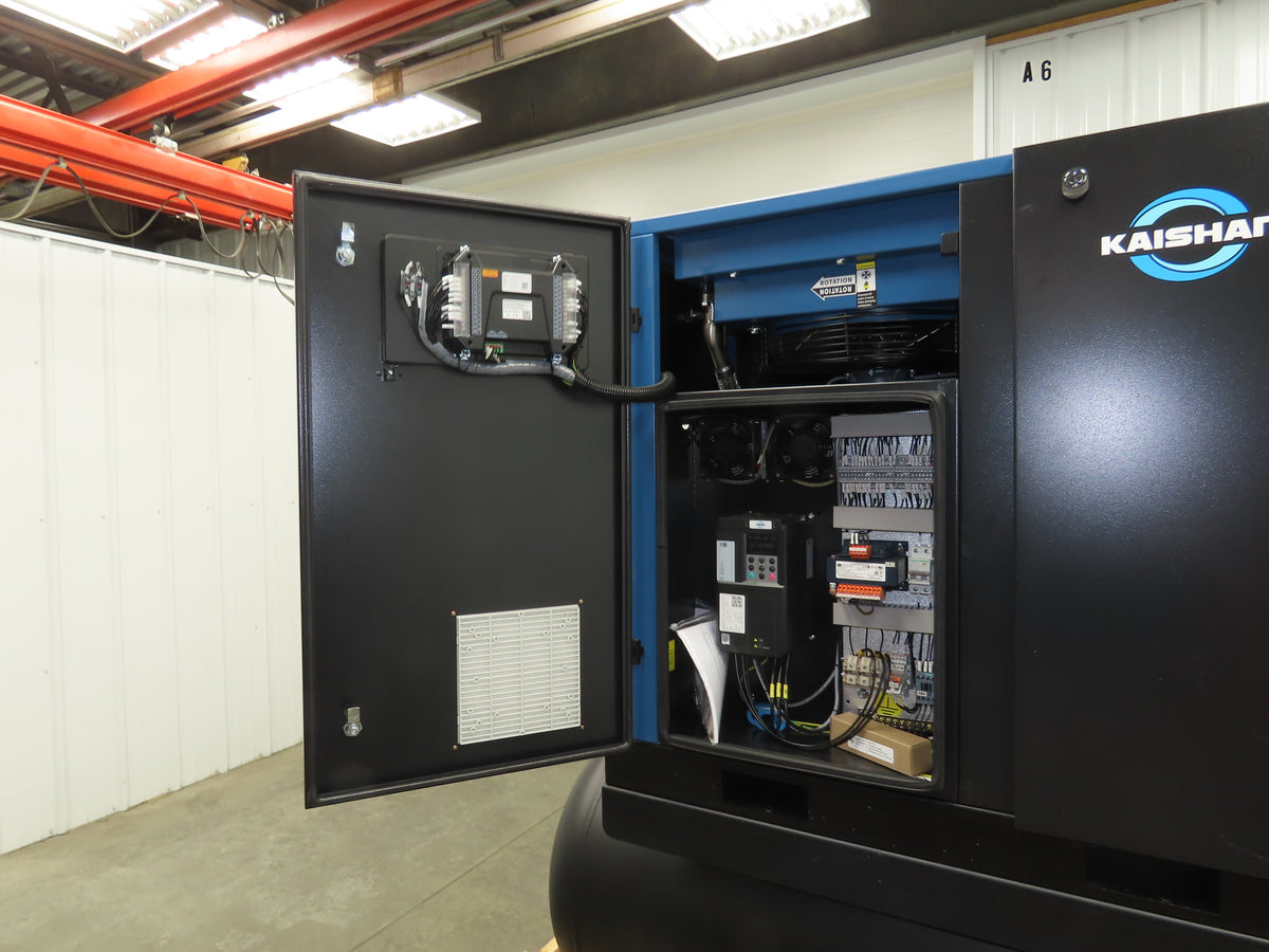 Kaishan KRSD-15VSD Rotary Screw Air Compressor 62CFM 125PSIG 15HP 480V 120G Tank