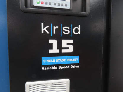 Kaishan KRSD-15VSD Rotary Screw Air Compressor 62CFM 125PSIG 15HP 480V 120G Tank