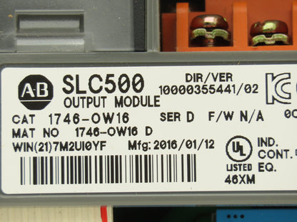 Allen Bradley 1746-OW16 SLC 500 16 Point Digital Relay Output Series D Lot of 5