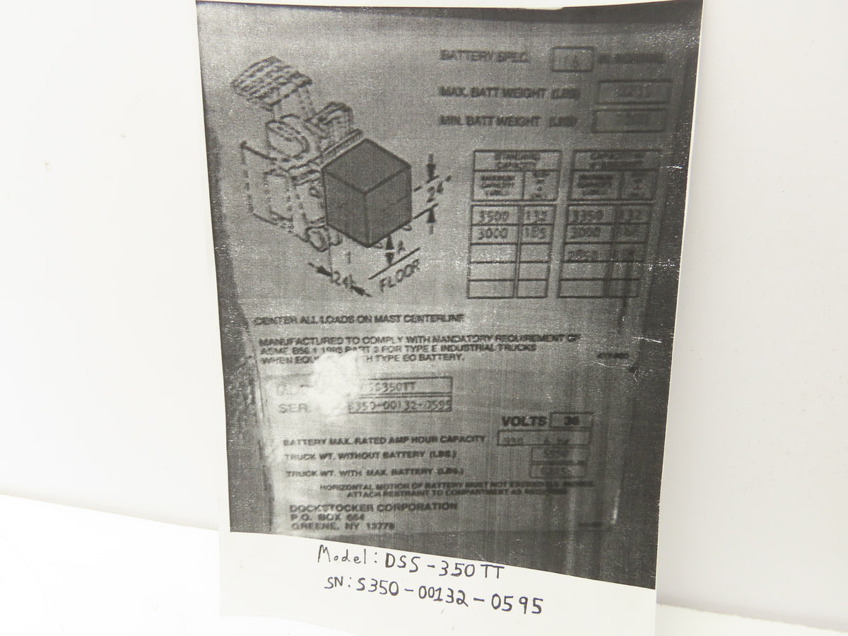 Raymond 140-08-4001 Dockstocker Forklift Hydraulic Pump & Motor Off DSS-350TT
