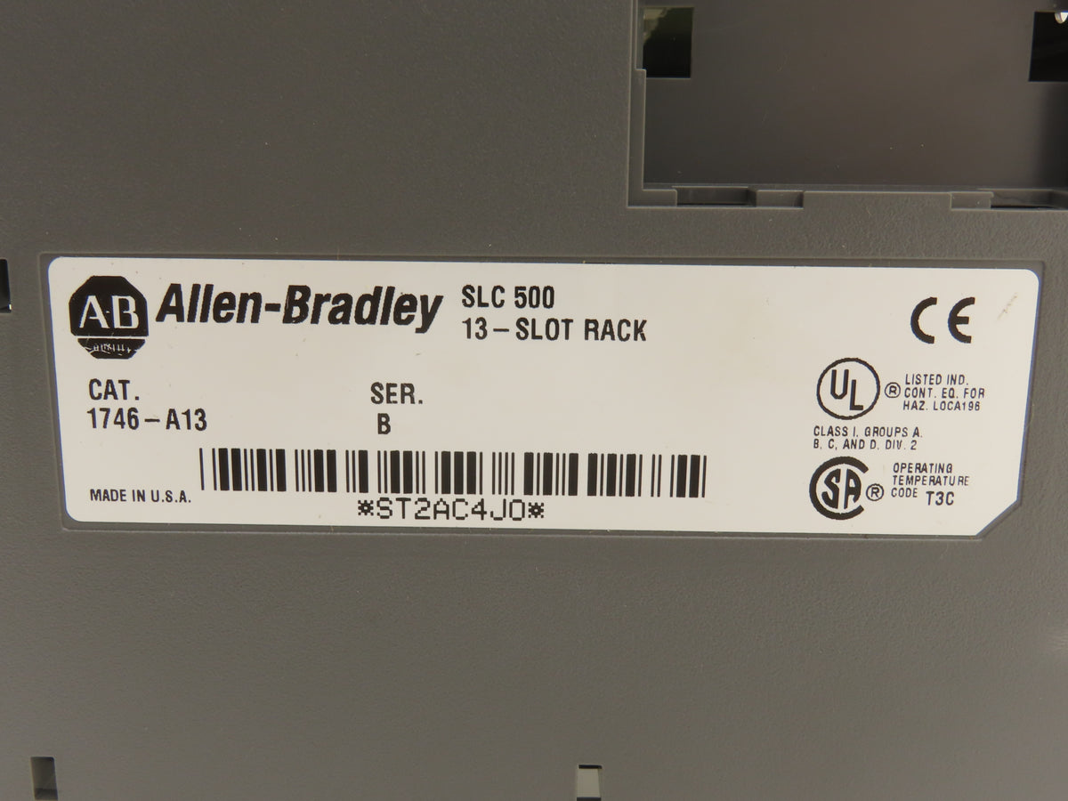 Allen Bradley 1746-A13 SLC 500 13-Slot I/O Chassis Rack Series B