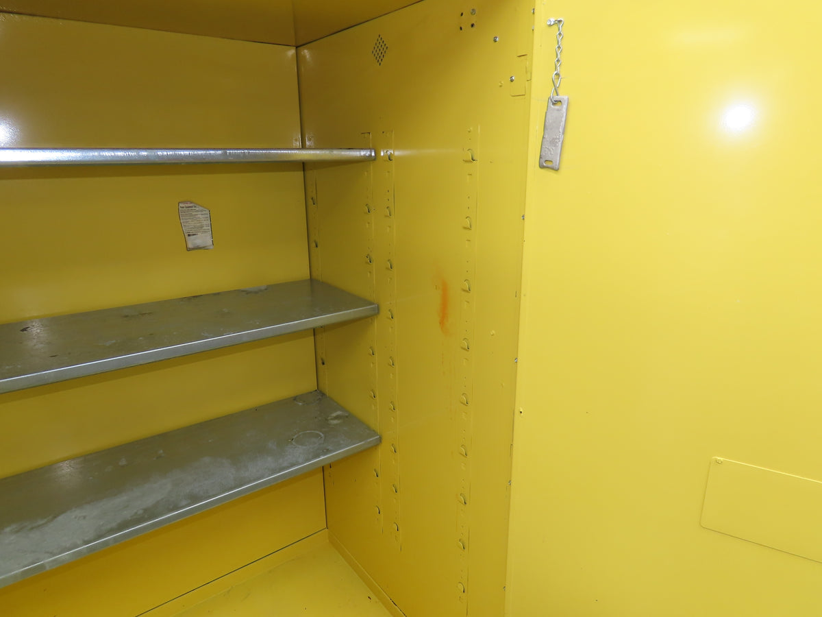 Eagle 9010 Flammable Liquid Safety Cabinet Yellow Dual Door 90 Gallon 43x34x70"