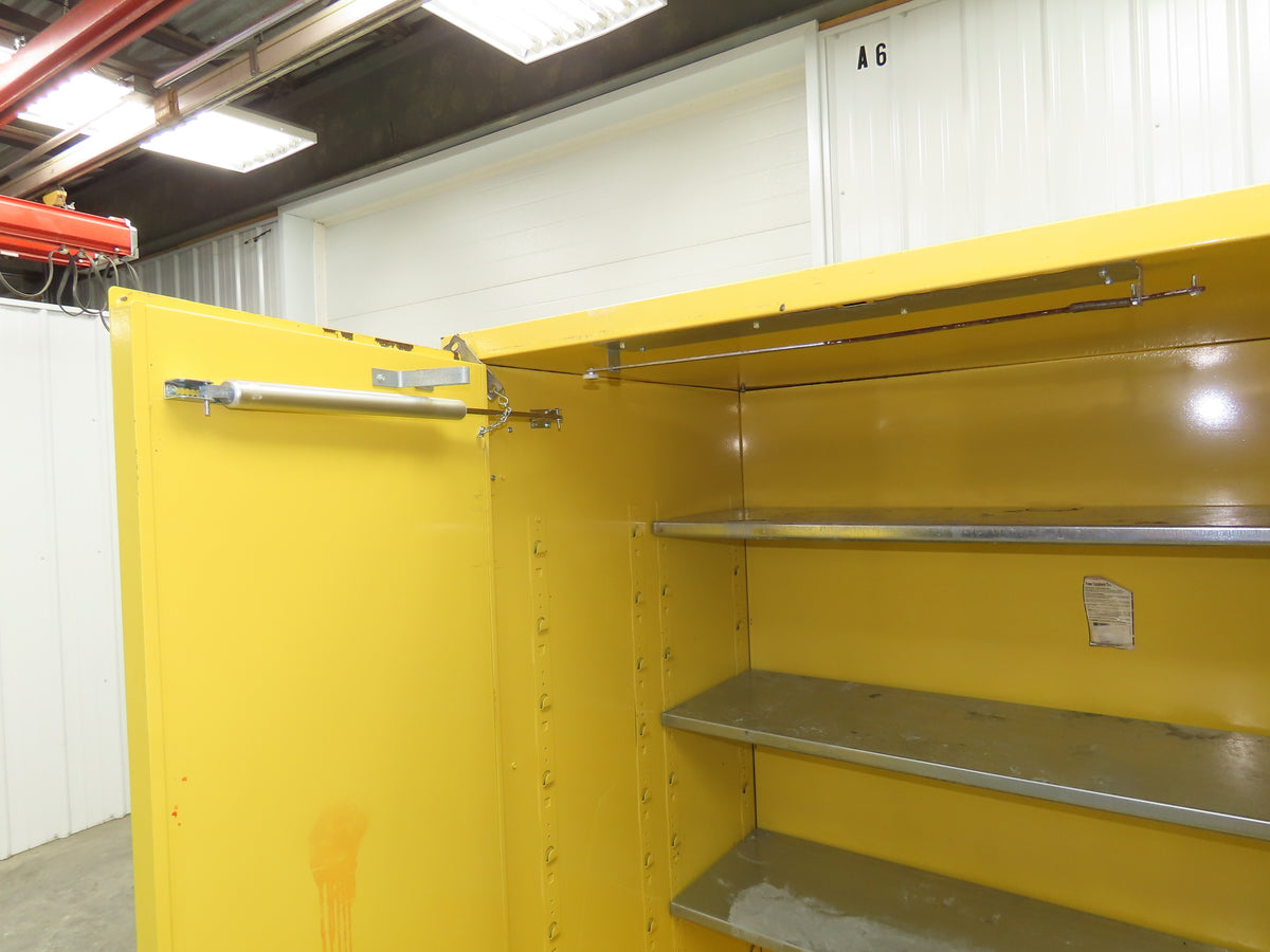 Eagle 9010 Flammable Liquid Safety Cabinet Yellow Dual Door 90 Gallon 43x34x70"