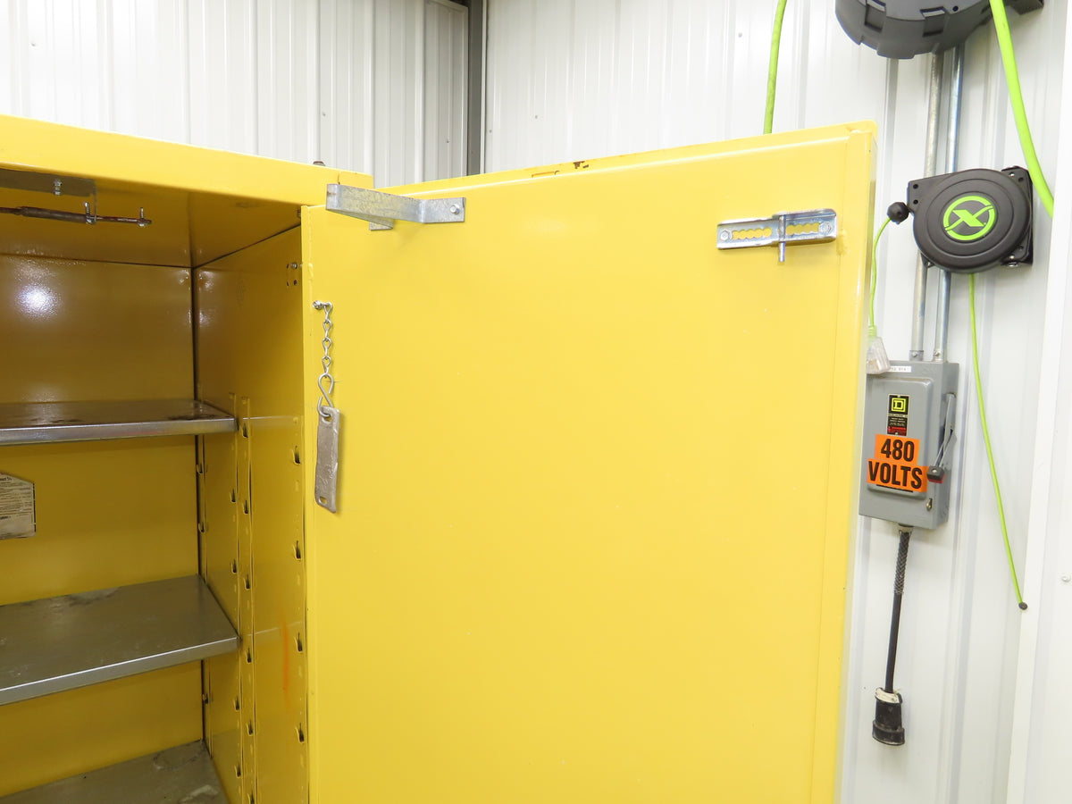 Eagle 9010 Flammable Liquid Safety Cabinet Yellow Dual Door 90 Gallon 43x34x70"