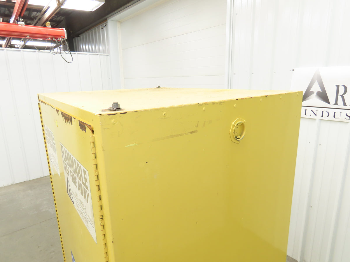 Eagle 9010 Flammable Liquid Safety Cabinet Yellow Dual Door 90 Gallon 43x34x70"