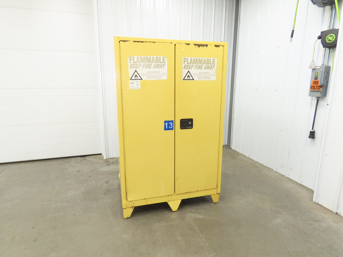 Eagle 9010 Flammable Liquid Safety Cabinet Yellow Dual Door 90 Gallon 43x34x70"