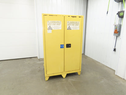 Eagle 9010 Flammable Liquid Safety Cabinet Yellow Dual Door 90 Gallon 43x34x70"