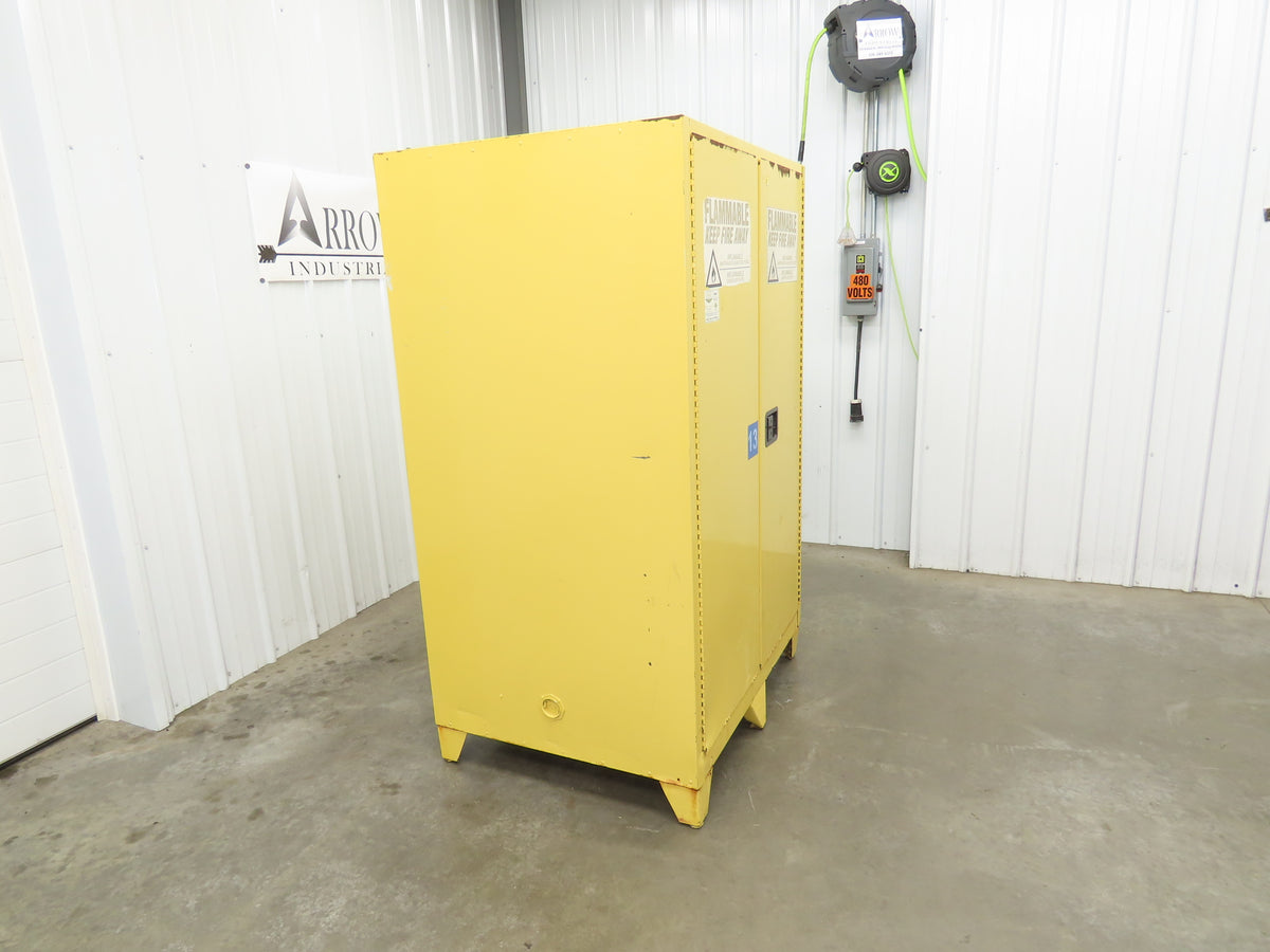 Eagle 9010 Flammable Liquid Safety Cabinet Yellow Dual Door 90 Gallon 43x34x70"