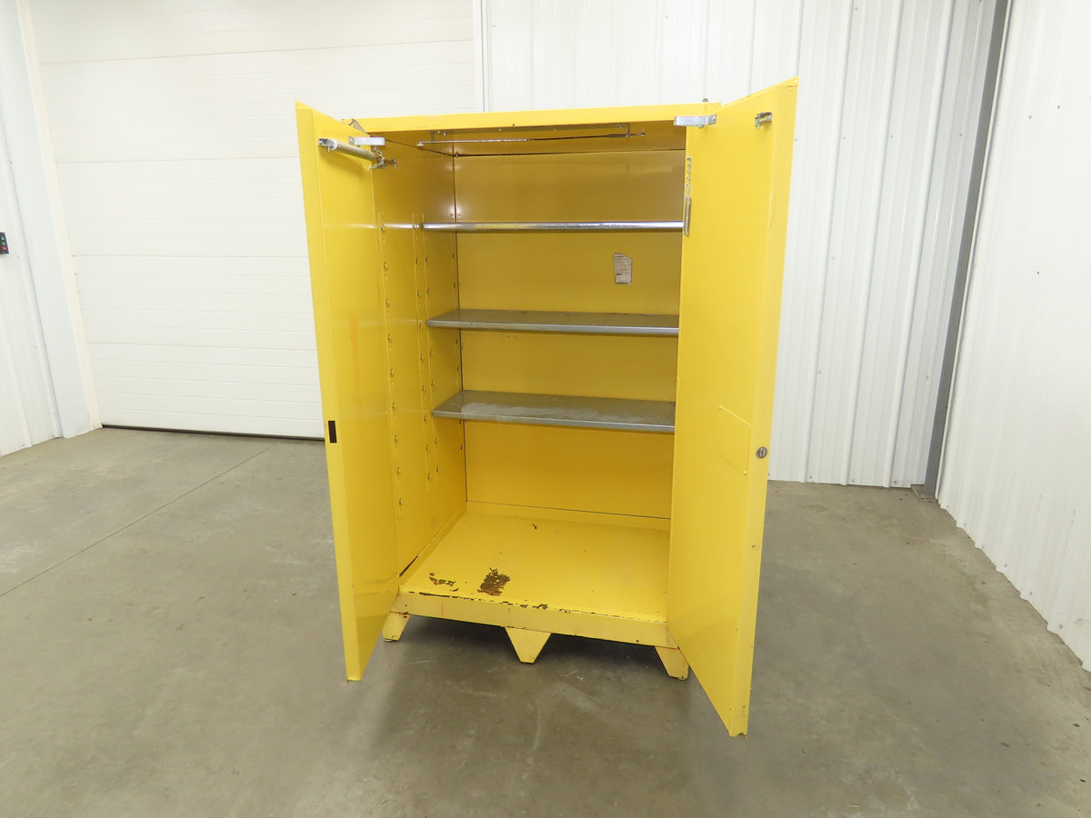 Eagle 9010 Flammable Liquid Safety Cabinet Yellow Dual Door 90 Gallon 43x34x70"