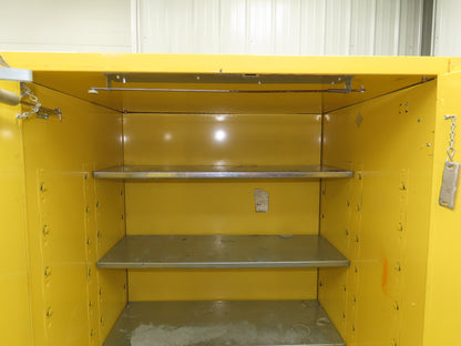 Eagle 9010 Flammable Liquid Safety Cabinet Yellow Dual Door 90 Gallon 43x34x70"