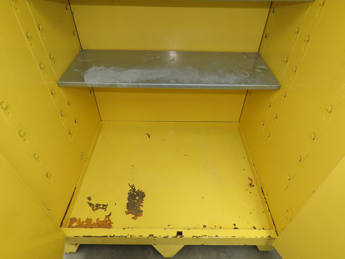Eagle 9010 Flammable Liquid Safety Cabinet Yellow Dual Door 90 Gallon 43x34x70"