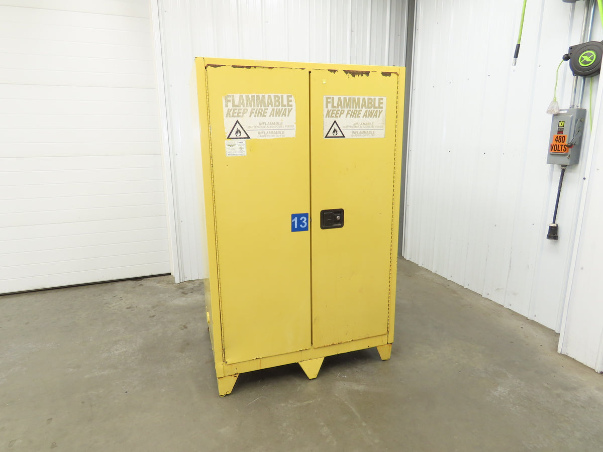 Eagle 9010 Flammable Liquid Safety Cabinet Yellow Dual Door 90 Gallon 43x34x70"